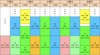 8/20【西荻窪】新時間割のお知らせ